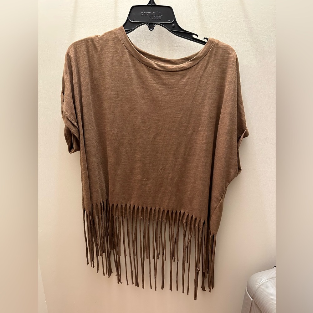Brown Fringe Top